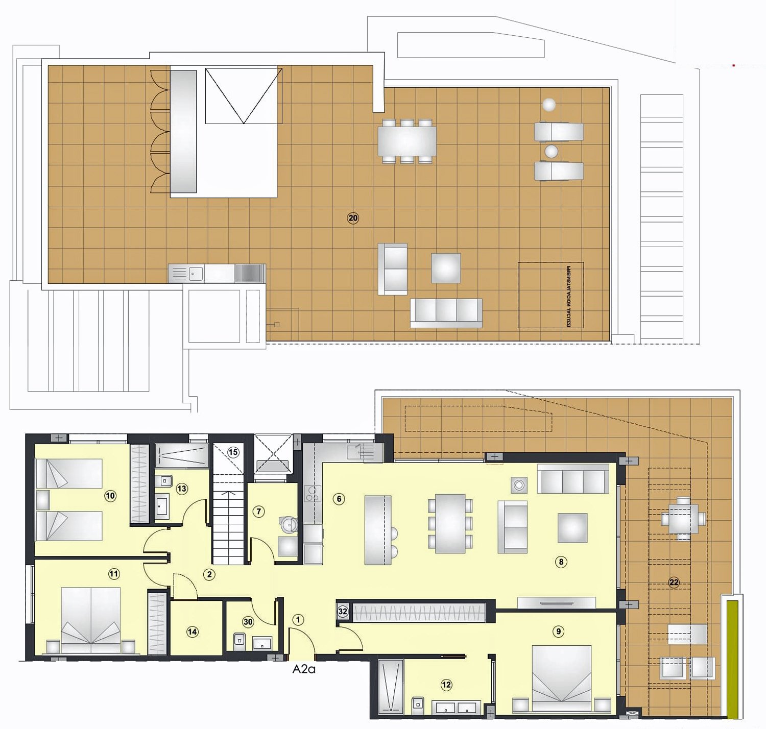  Bsp. Plan Penthouse 3 Schlafzimmer