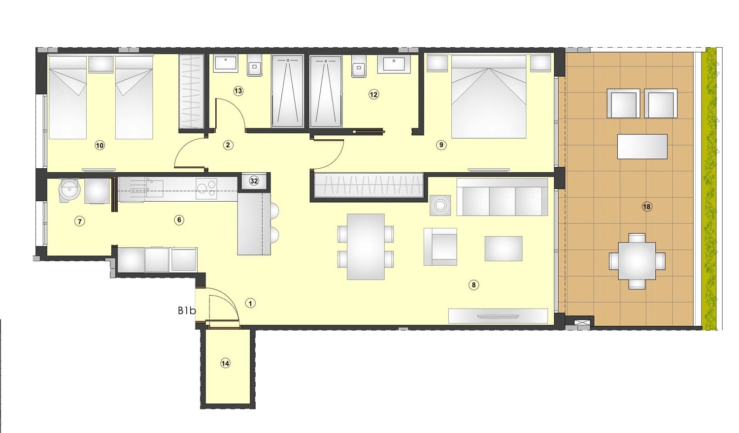  Bsp. Grundriss 2 Schlafzimmer OG-1